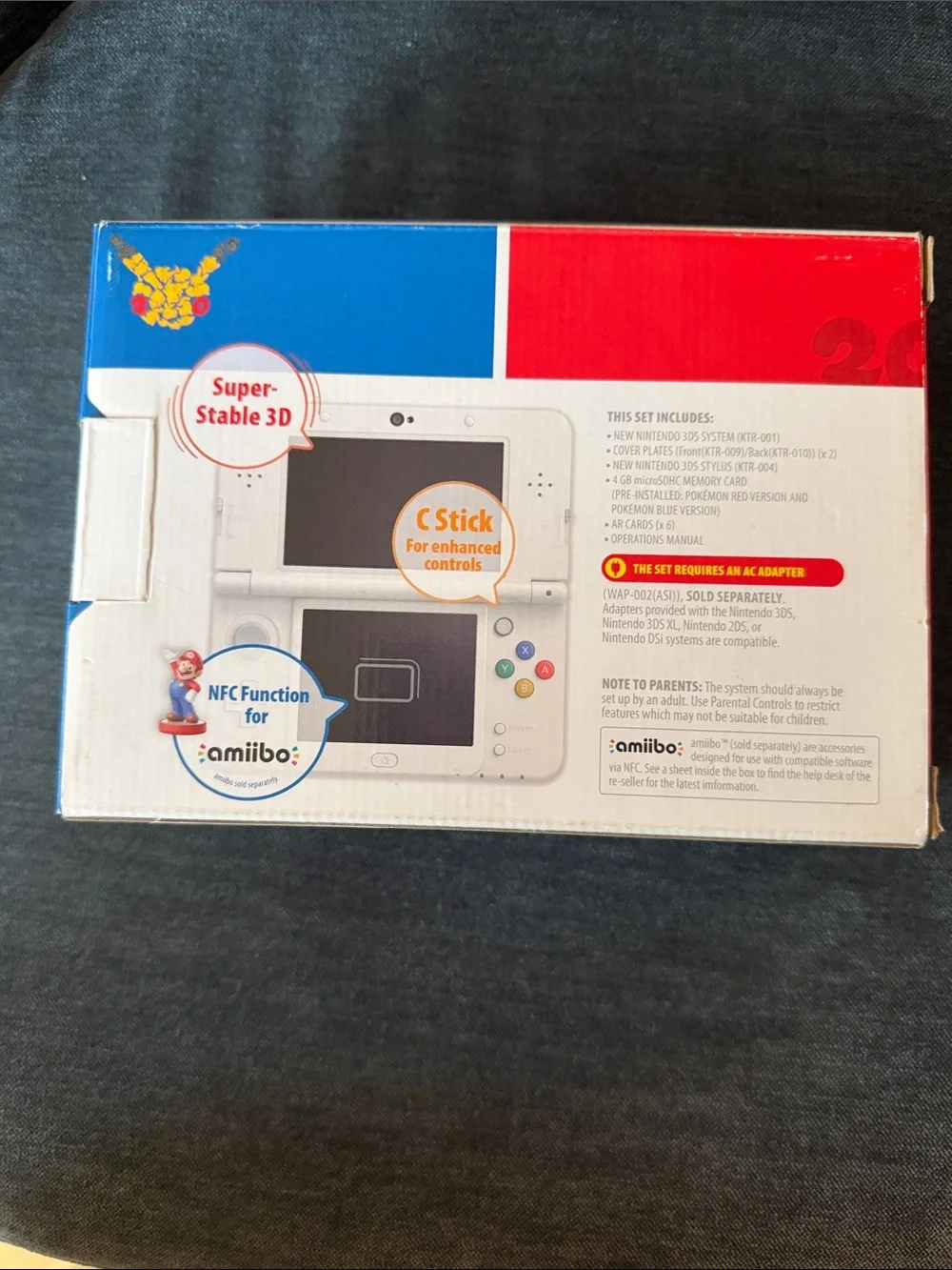 Nintendo New 3DS Pokémon Charizard & Blastoise Edition - Red, Blue, White
